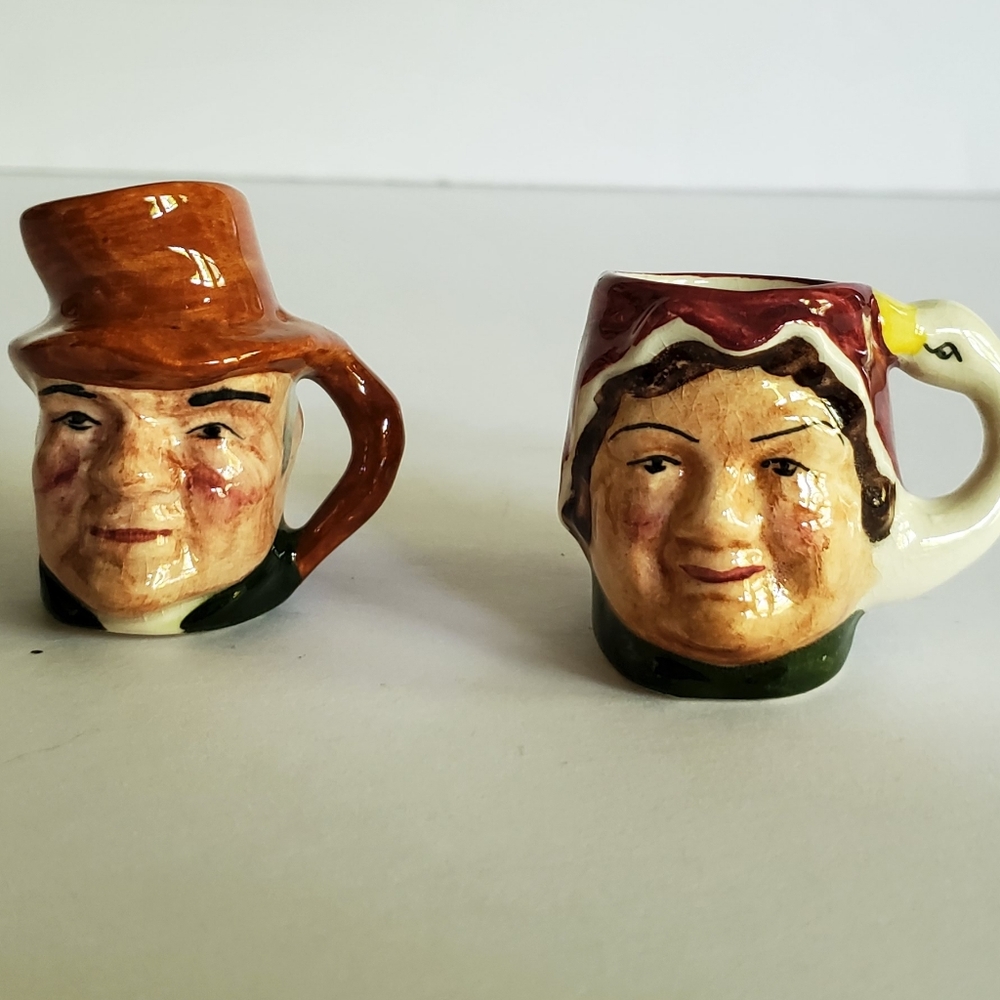 Vintage English Toby Mug Pair